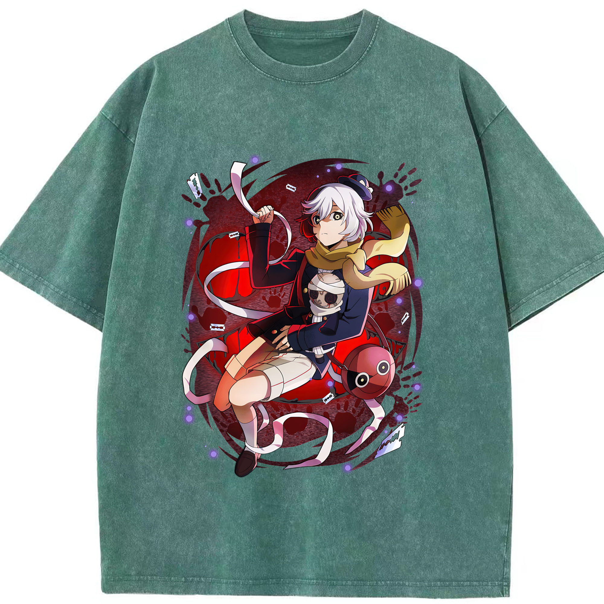（画像用） 文豪ストレイドッグス Bungo Stray Dogs 綿100% ヴィンテージ風 半袖Tシャツ（フロントプリント）